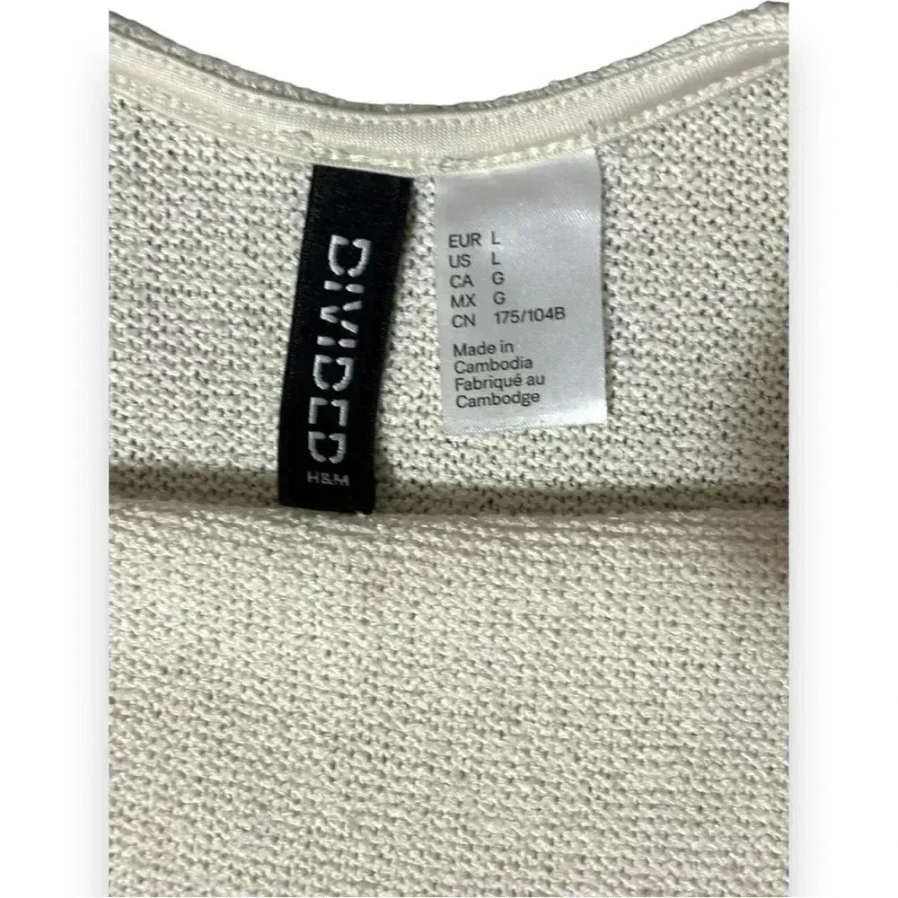 Divided H&M Long Bell Sleeve Cream Lightweight Cutout Tie Back Mini Shift Dress - Picture 9 of 16